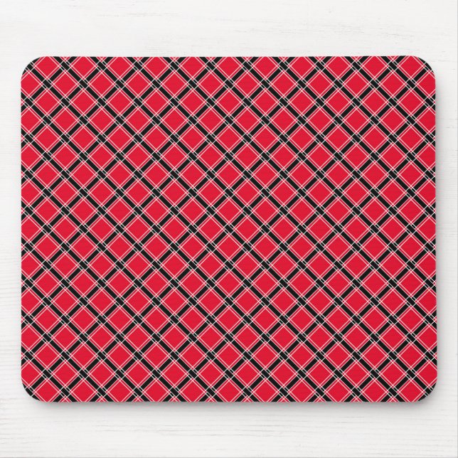 Colourful chequered pattern in an oblique cage  mouse mat (Front)
