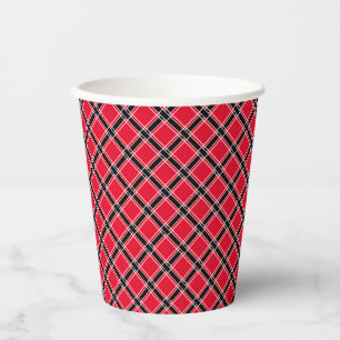Colourful chequered pattern in an oblique cage paper cups