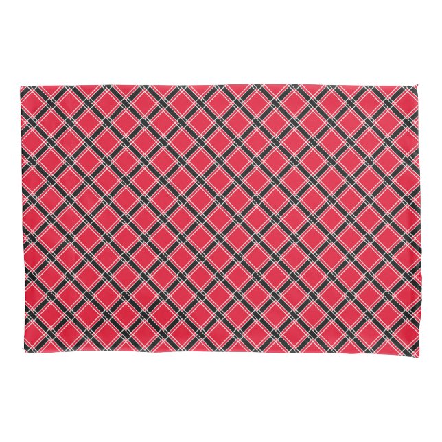 Colourful chequered pattern in an oblique cage pillowcase (Front)