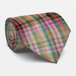 colourful chequered pattern neck tie