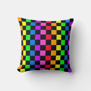 Colourful Chequered Square Pattern Cushion