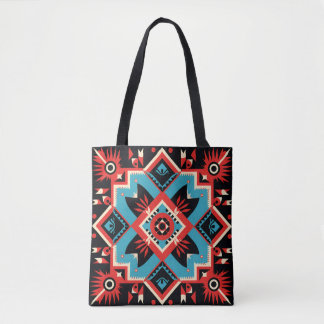 Colourful Cherokee Indian tribal pattern Tote Bag