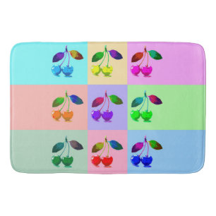 Colourful Cherries - Pop Art  Bath Mat