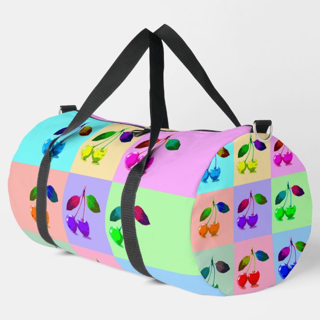Colourful Cherries - Pop Art   Duffle Bag (Left Corner)