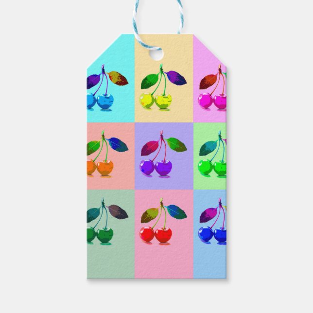 Colourful Cherries - Pop Art  Gift Tags (Front)
