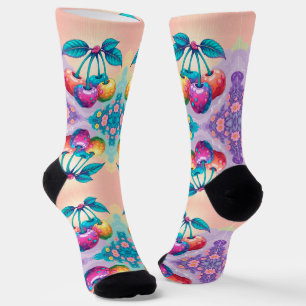 Colourful cherries socks