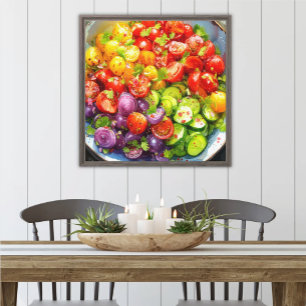 Colourful Cherry Tomato Cucumber Summer Salad Canvas Print