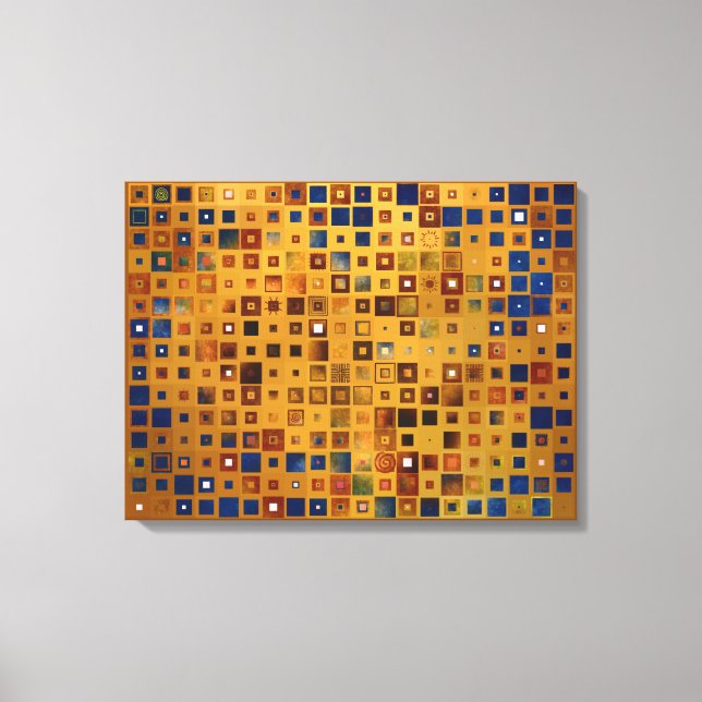 Colourful chess abstract pattern canvas print (Front)