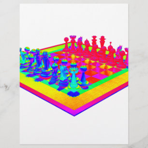 Colourful Chessboard & Chess Pieces