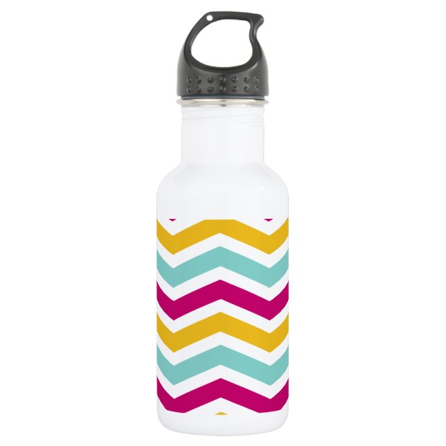 Colourful Chevron 532 Ml Water Bottle (Front)