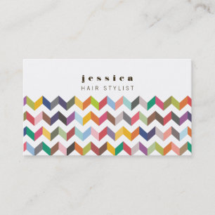 Colourful Chevron Arrows Pattern Hair Stylist Card
