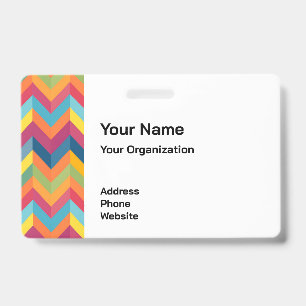 Colourful Chevron Bar Security Badge – Professiona ID Badge