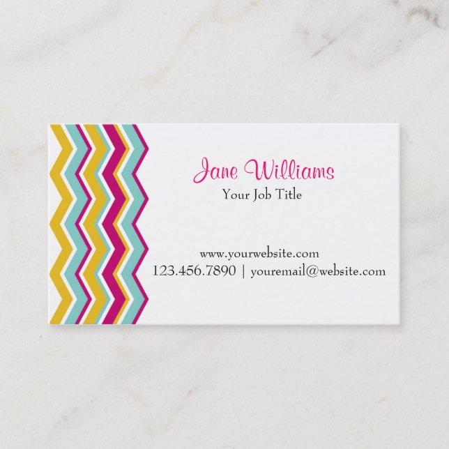 Colourful Chevron Business Card (Front)