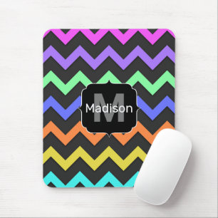 Colourful Chevron Cool Summer Fun Pattern Monogram Mouse Mat