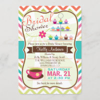 Colourful Chevron Cupcake, Tea Bridal Shower