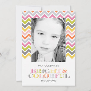Colourful Chevron Holiday Photo Cards