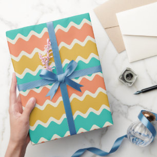 Colourful Chevron Medium Stripes Wrapping Paper