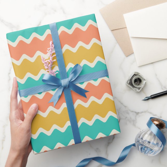 Colourful Chevron Medium Stripes Wrapping Paper (Gifting)