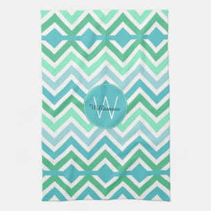 Colourful Chevron Monogram Kitchen Towel
