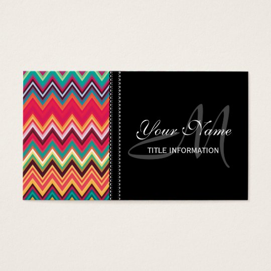 Colourful Chevron Pattern Business Card