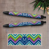 Colourful Chevron Pattern Custom Monogram