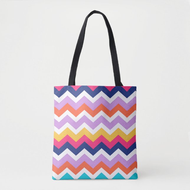 Colourful Chevron Pattern Tote Bag (Front)
