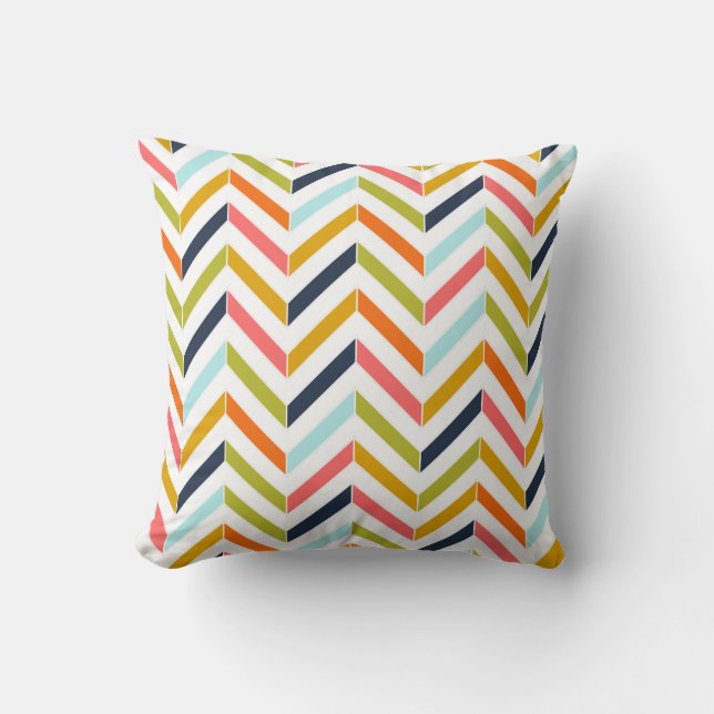 Colourful Chevron Pillow (Front)