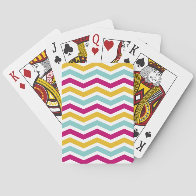 Colourful Chevron Playing Cards (Back)