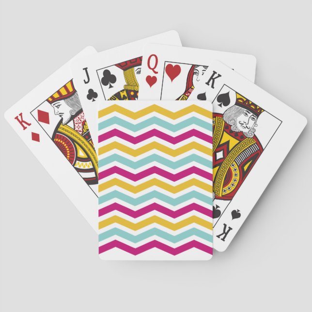 Colourful Chevron Playing Cards (Back)