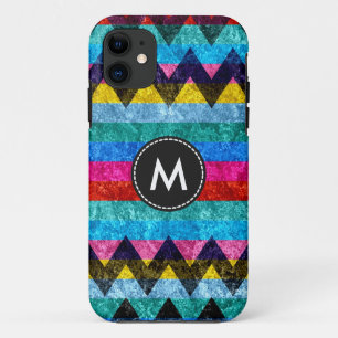 Colourful Chevron Stripes Vintage #8 iPhone 11 Case