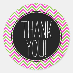 Colourful Chevron Thank You Sticker
