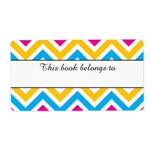 Colourful Chevron "This Book Belongs To" Labels