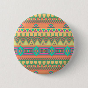 Colourful Chevron Zig Zag Tribal Aztec Ikat 6 Cm Round Badge