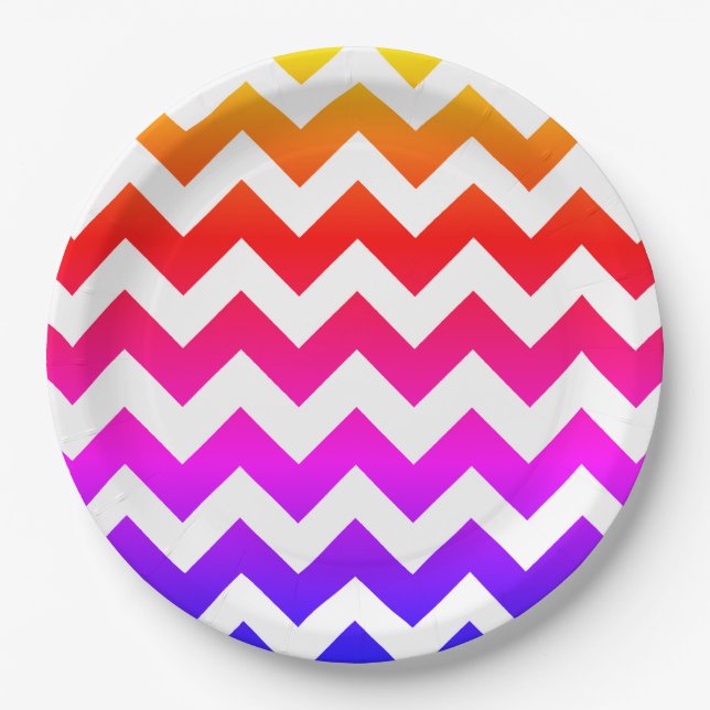 Colourful Chevron Zigzag Pattern #115 Paper Plate (Front)