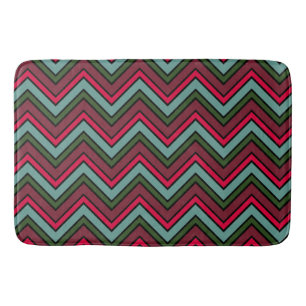 Colourful chevron zigzag pattern bath mat