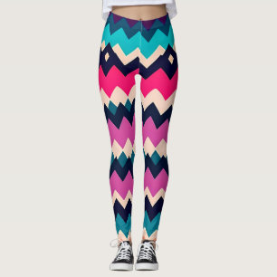 Colourful Chevron Zigzag Pattern Design  Leggings