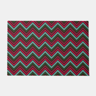 Colourful chevron zigzag pattern doormat