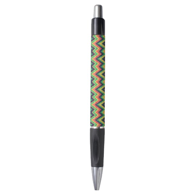 Colourful Chevron Zigzag Pattern Faux Glitter Look (Front Vertical)
