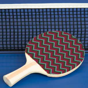 Colourful chevron zigzag pattern ping pong paddle