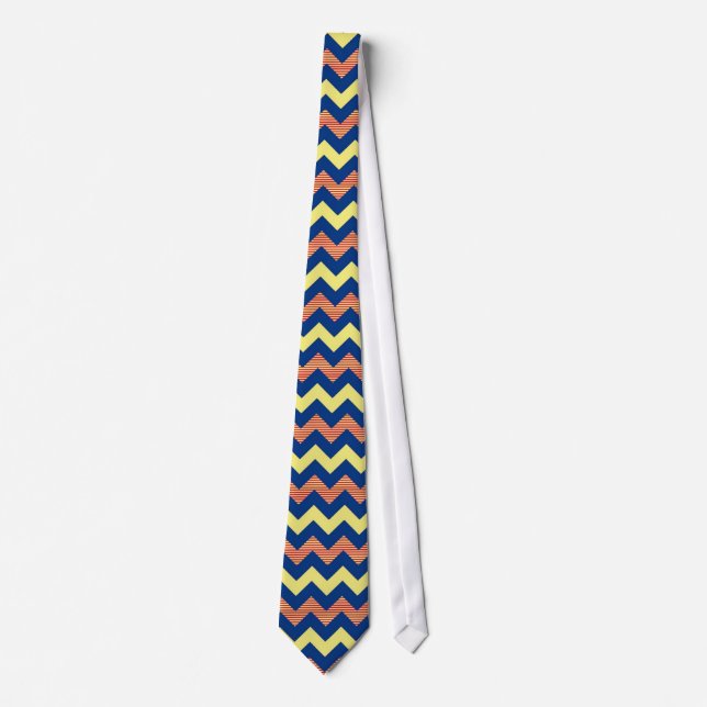 Colourful Chevron Zigzag Pattern Tie (Front)