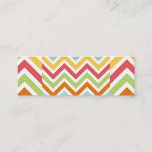 Colourful Chevron Zigzag Stripes Pattern Mini Business Card