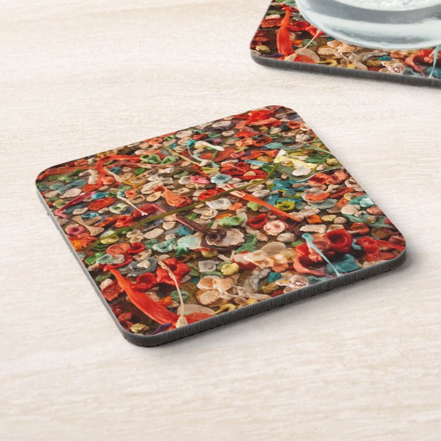 Colourful Chewed Gum Coaster (Left Side)