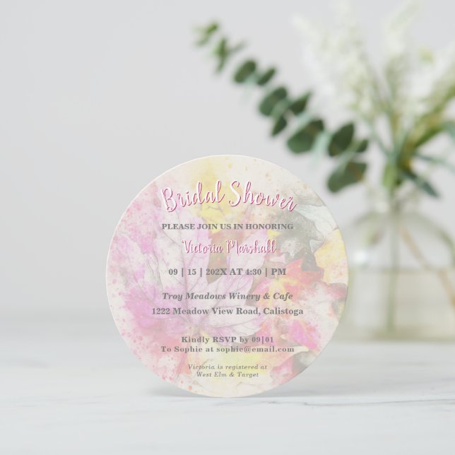 Colourful Chic Botanical Bridal Shower Invitation (Standing Front)