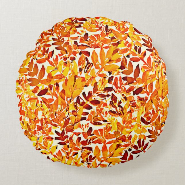 Colourful Chic Chroma Canopy Stylish Foliage Round Cushion (Front)