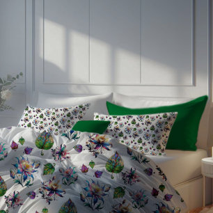 Colourful Chic Floral Stained Glass Pattern Pillowcase