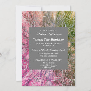 Colourful Chic Glitzy Birthday Invitation