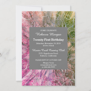 Colourful Chic Glitzy Birthday Invitation