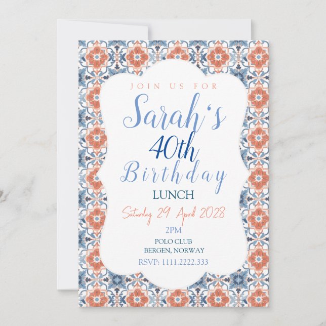 Colourful Chic Monogram Spring  Invitation (Front)