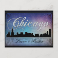 Colourful Chicago Illinois skyline
