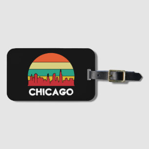 Colourful Chicago Windy City Cityscape Luggage Tag